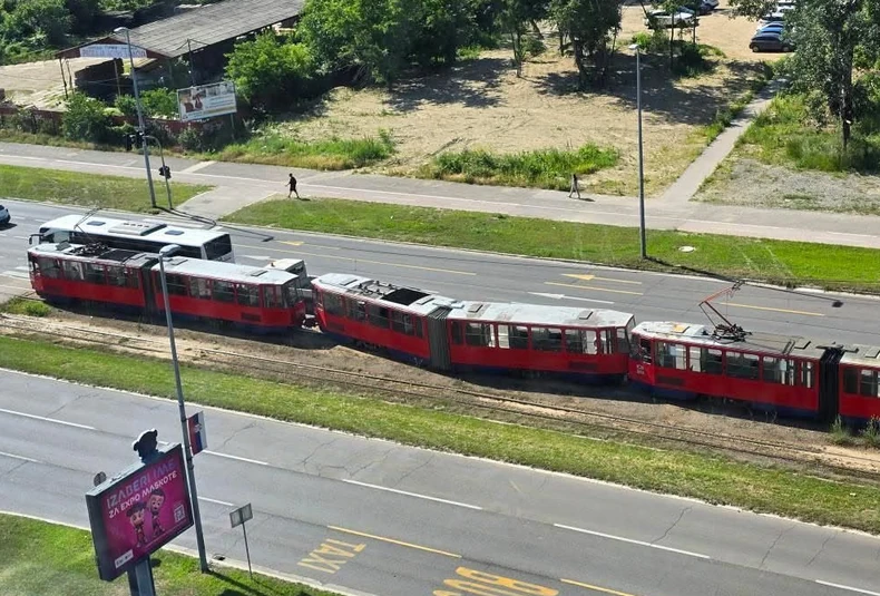 Sudar tramvaja na Novom Beogradu